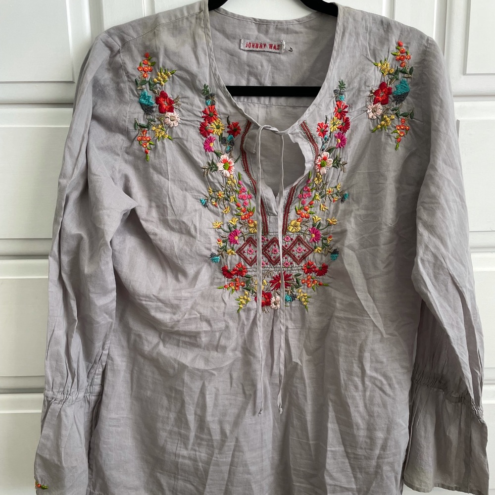 Johnny Was Embroidered Shirt
